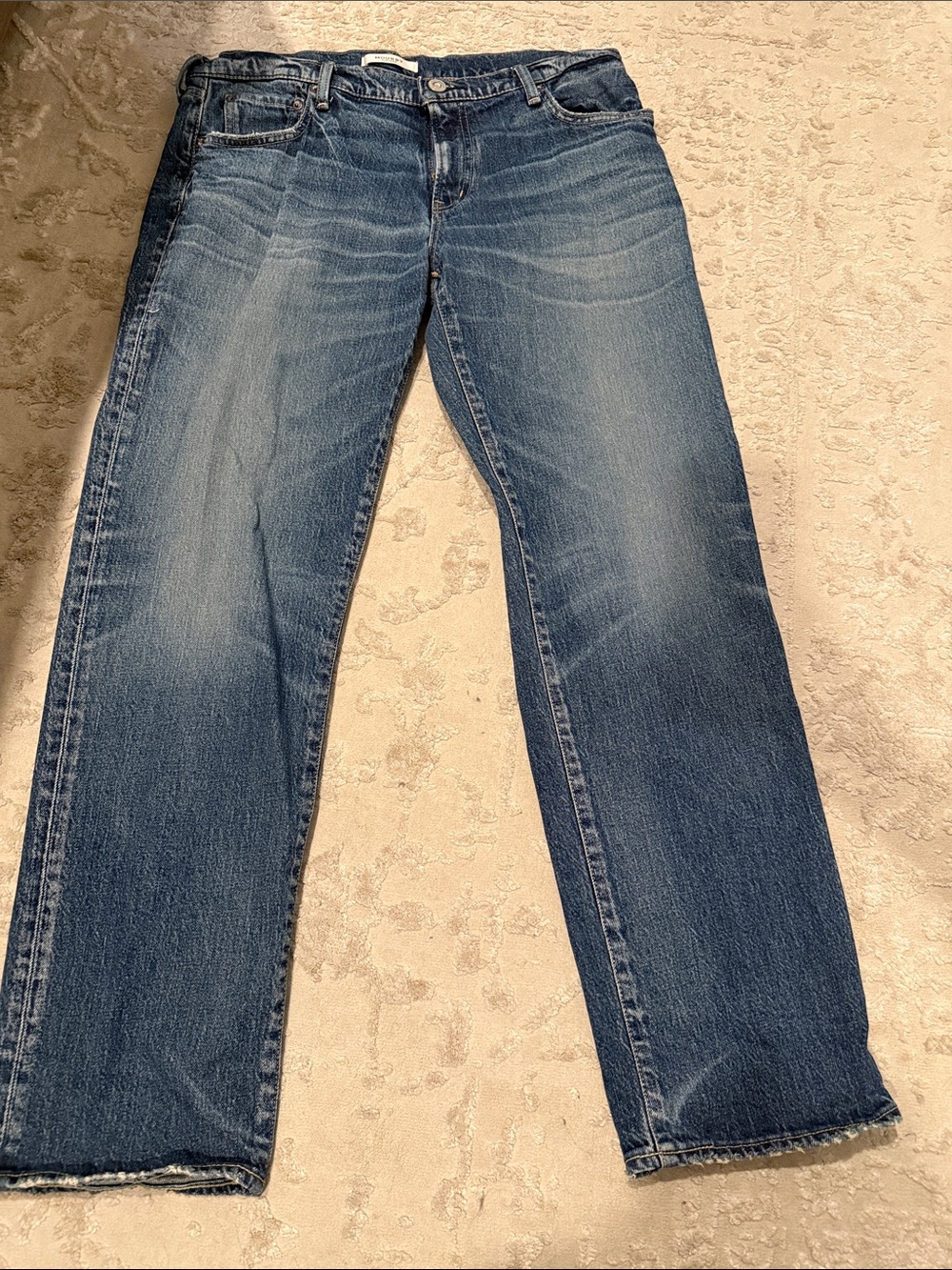 Moussy Straight-Leg Faded Blue Jeans